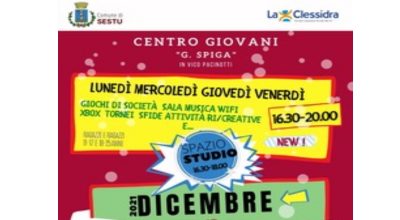 Centro giovani “G. Spiga – Programmazione attività dicembre 2021