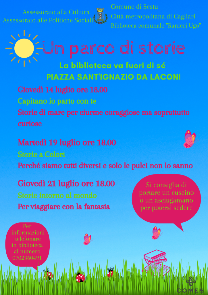 Un parco di storie – Piazza Sant’Ignazio da Laconi, 14-19-21 luglio 2022