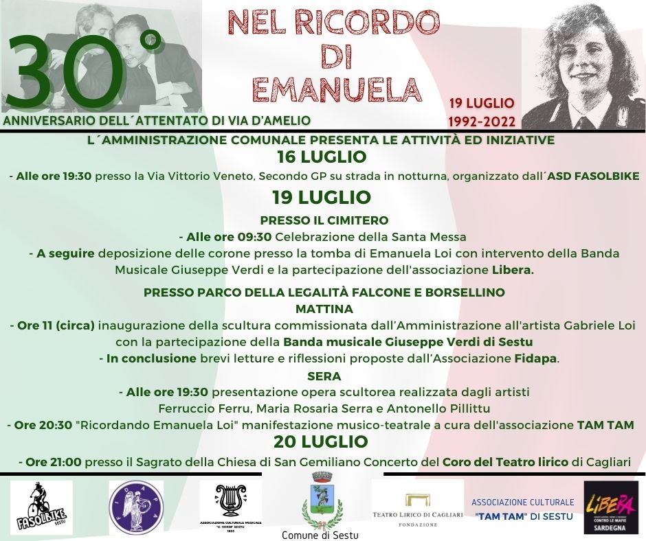 Nel ricordo di Emanuela Loi – 30° Anniversario dell’attentato di via D’Amelio