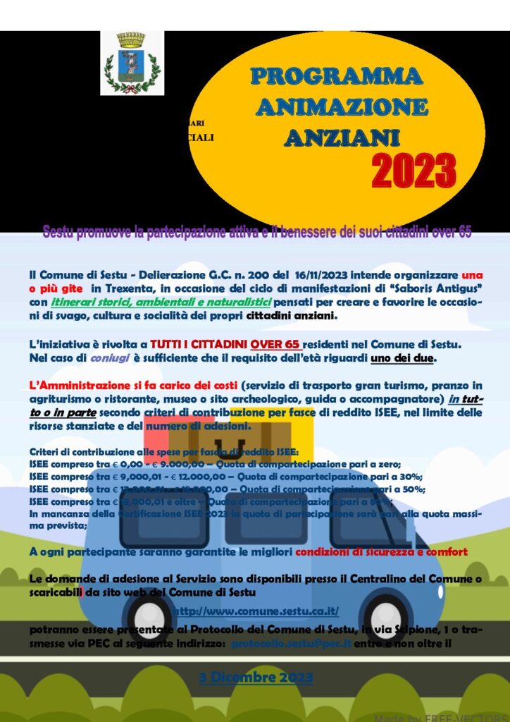 Programma animazione anziani: aperti i termini per l’adesione alle gite. Scadenza il 03 Dicembre