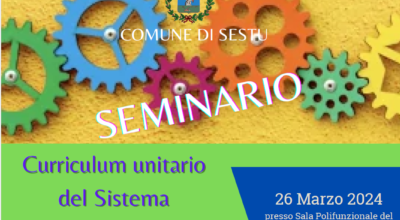 Martedì 26 marzo nel Centro giovani di Vico Pacinotti il seminario sul “Curriculum unitario del Sistema Integrato 0/6” per il personale educativo, docente e non docente dei servizi aderenti al CPT Sestu 0-6 e le agenzie educative operanti a Sestu